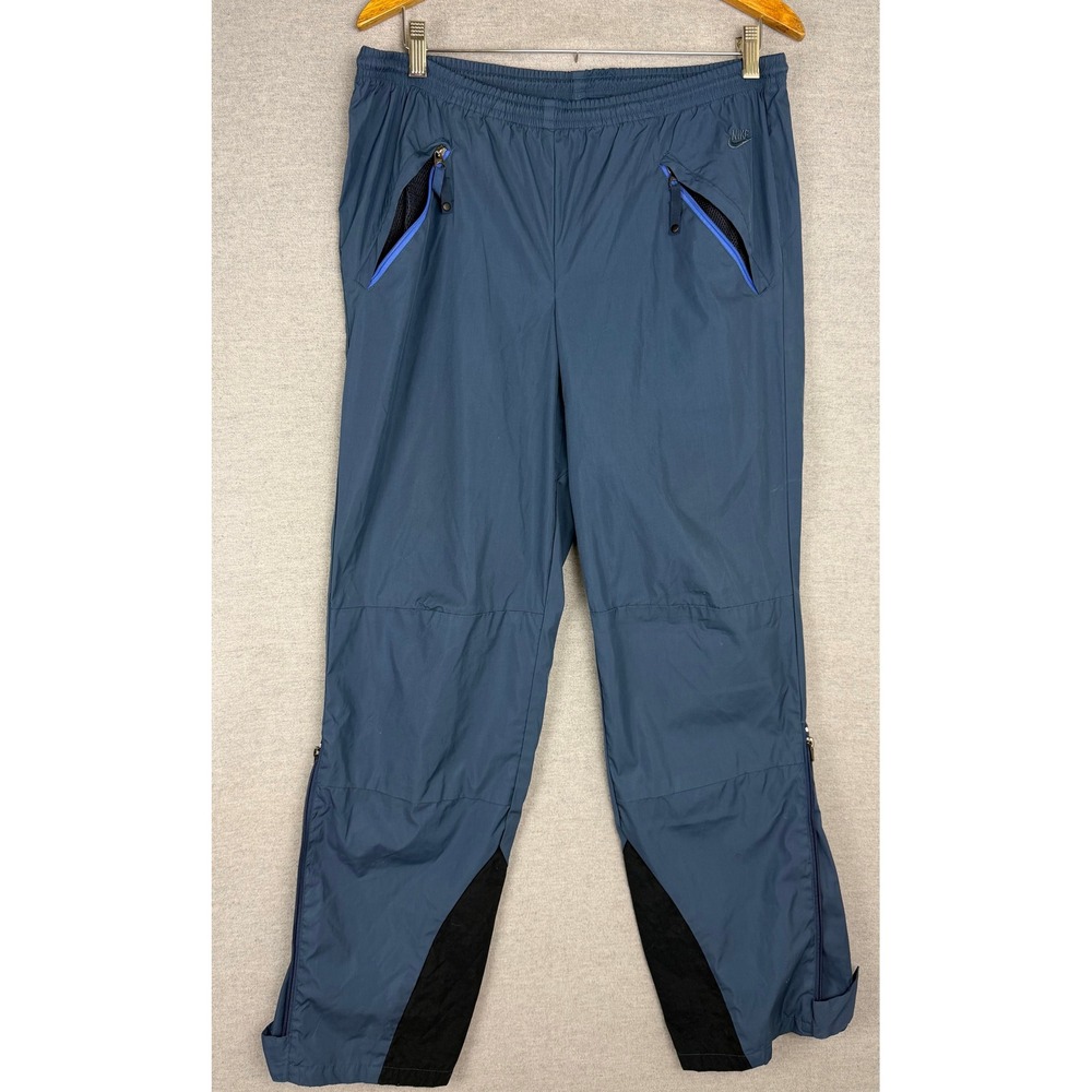 Vintage Nike ACG Windbreaker Track Pants Mens‎ Medium Blue Zipper Ankle Hiking